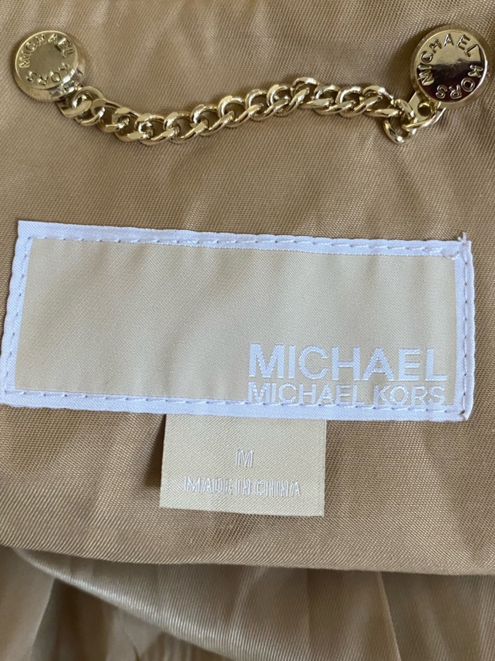 Michael Kors Women's Tan Trench Coat with Belt - Picture 12 of 14